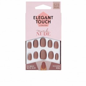 ELEGANT TOUCH - POLISHED COLOUR 24 nails with glue oval mink nude