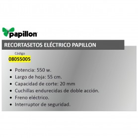 PAPILLON-Recortasetos Papillon 550 w. Hoja 550 mm.