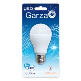 Garza Lighting - Bombilla LED Standard de 9 W, E27, Luz Cálida