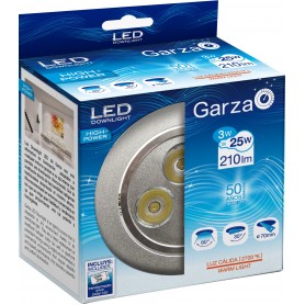 Garza - Downlight LED Empotrable de Alta Potencia, 3 W 210 Lúmenes 2700 K