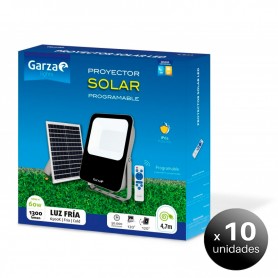 Pack de 10 unidades.  Garza Lighting, Proyector Led Solar de 60W con Mando a Distancia, Programable y Regulable