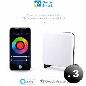 Pack de 3 unidades. Garza® Smarthome, Foco LED Inteligente WiFi 14W, Cambio Intensidad, Temperatura, Color. Programable, Alexa y Google Home