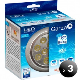Pack de 3 unidades. Garza Lighting, DownLight LED Empotrable Alta Potencia 5w 60o 840 Lúmenes 27k Aluminio Luz Cálida