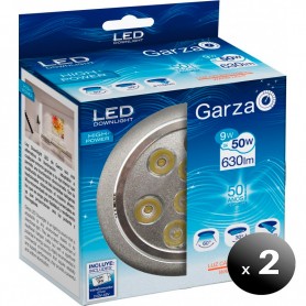 Pack de 2 unidades. Garza Lighting, DownLight LED Empotrable Alta Potencia 5w 60o 630 Lúmenes 27k Aluminio Luz Cálida