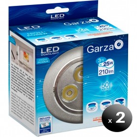 Pack de 2 unidades. Garza - Downlight LED Empotrable de Alta Potencia, 3 W 210 Lúmenes 2700 K