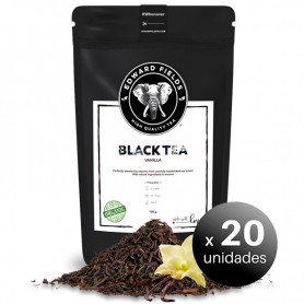 Pack de 20 unidades. Edward Fields Tea - Té Negro Orgánico de alta calidad con Vainilla. Formato: Granel. Cantidad: 100g.