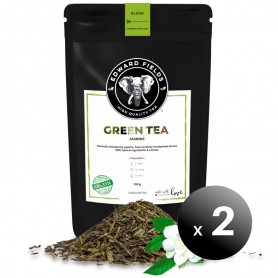 Pack de 2 unidades. Edward Fields Tea - Té Verde Orgánico de alta calidad con Jazmín. Formato: Granel. Cantidad: 100g.