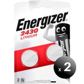 Pack de 2 unidades. Energizer® Pila de Botón Litio CR2430, 3V, 290mAh, Blister de 2 Unidades