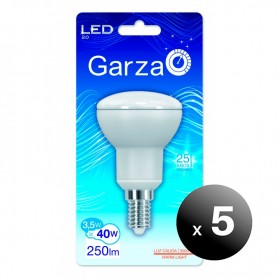 Pack de 5 unidades. Garza Lighting, Bombilla LED reflectora R50, 35 W, 120º, 250 lúmenes