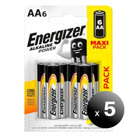 Pack de 5 unidades. Energizer Alkaline Power, Pack 6 Pilas Alcalinas AA, LR6