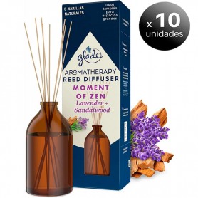 Pack de 10 unidades. Glade® Aromatherapy de SC Johnson,  Aceites Esenciales y Varillas Fragancia Moment of Zen, 80 ml. de Aromaterapia