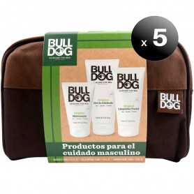 Pack de 5 unidades. Bulldog Cuidado Facial Hombres, Pack Kit Completo, Limpiador Facial 100 ml + Gel Afeitado 175 ml + Crema Hidratante 150 ml