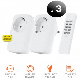 Pack de 3 unidades. Trust Smart Home, Juego Inalámbrico para Atenuación Wireless Dimming Set AC2-200R