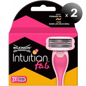 Pack de 2 unidades. Pack 3 Unidades Wilkinson Intuition F.A.B Cuchillas de Afeitar para Mujer