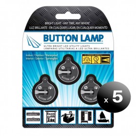 Pack de 5 unidades. Panther Vision, 3 unidades de Lámparas Sumergibles Button con Luz Led Brillante para Interior y Exterior
