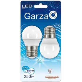 Garza Lighting, Pack de 2 bombillas LED esféricas, E27, 3.5W, 250 lúmenes, 2700K, Luz Cálida