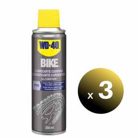 Pack de 3 Unidades.WD-40 BIKE, Lubricante de Cadenas Bicicleta. Ciclismo All Conditions, 250 ml.  WD40