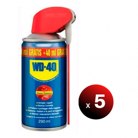 Pack de 5 Unidades.WD-40, Lubricante Doble Acción con Pulverizador, 250 ml + 40 ml GRATIS. -WD40