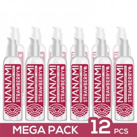 NANAMI - Pack de 12 Lubricante Base Agua Fresa 150 ml