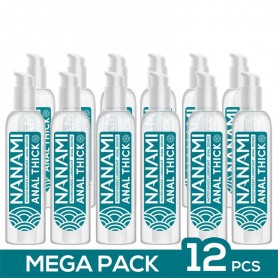 NANAMI - Pack de 12 Lubricante Anal Base Agua Alta Densidad 150 ml