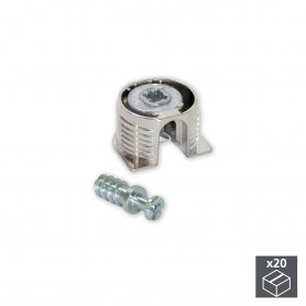 EMUCA-Kit cazoleta de unión Fix  D. 20 x 12,5 mm y pernos D. 6 mm