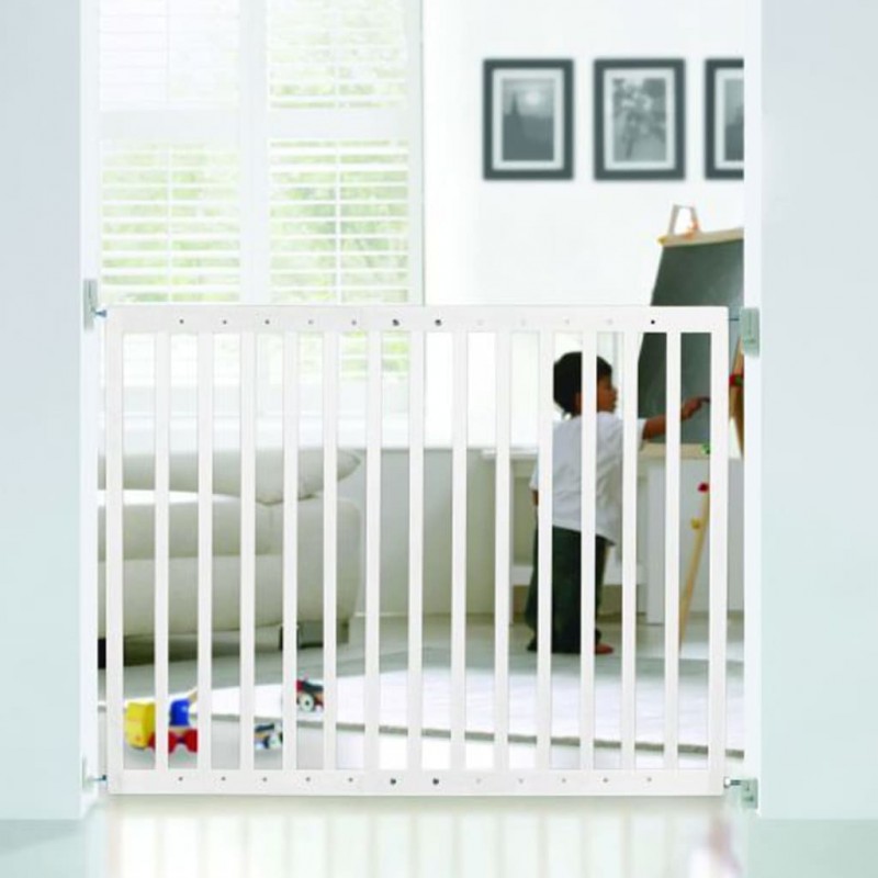 Mac Lean - Mac Lean Valla de seguridad para bebés madera blanco 64-100 cm