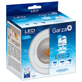 Garza Lighting, DownLight LED COB 7W, 4000 K, Luz Fría