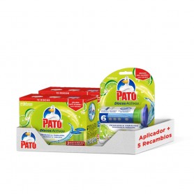 PATO - Pato Discos Activos Lima - Pack de Aplicador para WC con 5 Recambios (30 Discos) - Limpia y Desinfecta el Inodoro