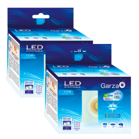 Pack de 2 Unidades. Garza Lighting, Empotrable DownLight LED COB Blanco Cuadrado 7W, 60º, 560 lúmenes, 4000 K, Luz Neutra. 