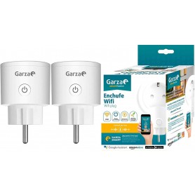 Pack 2 Enchufes Garza wifi, inteligentes, programables, compatibles con Alexa y Google Home.