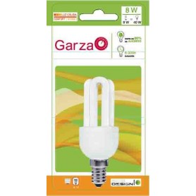 Garza Lighting, Bombilla Fluorescente Compacta Stick T3 3U 8W E27 400 Lúmenes 2700K