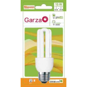 Garza Lighting, Bombilla Fluorescente Compacta Stick T3 3U 15W E27 800 Lúmenes 27K