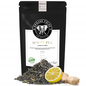 Edward Fields Tea - Té Blanco Orgánico de alta calidad con Jengibre y Limón. Formato: Granel. Cantidad: 100g.